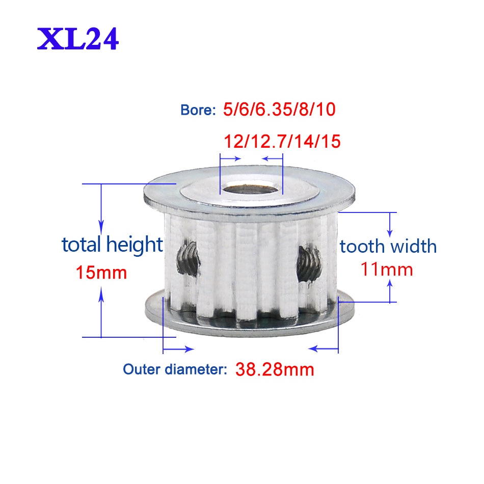 1Pcs XL 24 Teeth Synchronous Wheel Bore 5-16mm Timi..